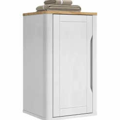 vidaXL Badeværelsesvægskab FLORO Hvid 35 x 30 x 60 cm Massivt fyrretræ