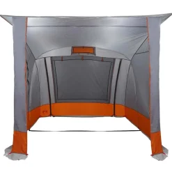 vidaXL Bagklapstelt med tag Grå og orange 285 x 255 x 245 cm taft
