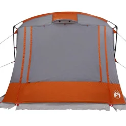 vidaXL Bagklapstelt med tag Grå og orange 285 x 255 x 245 cm taft