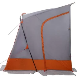 vidaXL Bagklapstelt med tag Grå og orange 285 x 255 x 245 cm taft