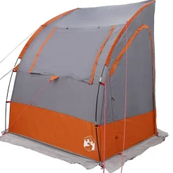 vidaXL Bagklapstelt med tag Grå og orange 194 x 180 x 210 cm taft