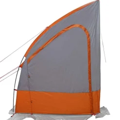 vidaXL Bagklapstelt med tag Grå og orange 194 x 180 x 210 cm taft