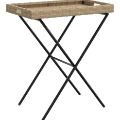 vidaXL bakkebord 65x40x75 cm polyrattan beige