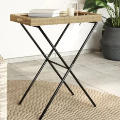vidaXL bakkebord 65x40x75 cm polyrattan beige