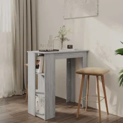 vidaXL barbord m. hylde 102x50x103,5 cm konstrueret træ grå sonoma-eg