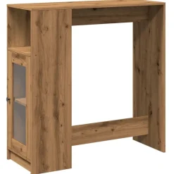 vidaXL barbord m. stativer 101x40x103,5 cm konstrueret træ egetræslook