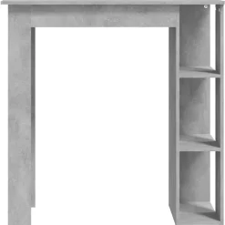 vidaXL barbord med hylde 102x50x103,5 cm konstrueret træ betongrå