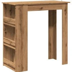 vidaXL barbord med opbevaringsstativ 102x50x103,5 cm kunsteg
