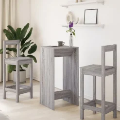 vidaXL barbord 51x50x103,5 cm konstrueret træ grå sonoma-eg