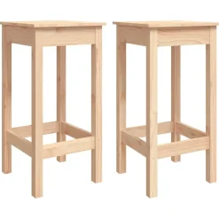 vidaXL barstole 2 stk. 40x40x78 cm massivt fyrretræ