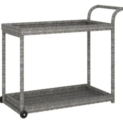 vidaXL barvogn 100x45x83 cm polyrattan grå