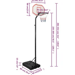 vidaXL basketballstativ 282-352 cm polyethylen hvid