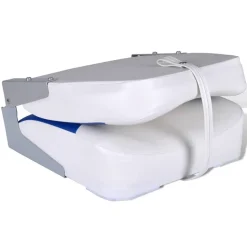 vidaXL bådsæde 41x36x48 cm foldbart ryglæn med blå og hvid pude