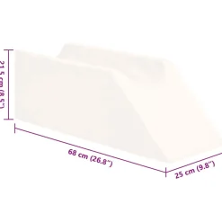 vidaXL Benpude Ensfarvet Hvid 68 x 25 x 21,5 cm PU Skum