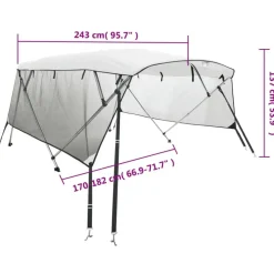 vidaXL biminitop med 4 buer og sidevægge 243x(170-182)x137 cm