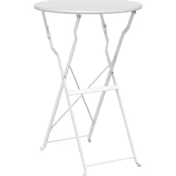 vidaXL Bistrobord Hvid Ø 50 x 71 cm Pulverlakeret stål