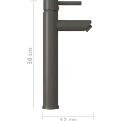 vidaXL blandingsbatteri til badeværelse 12x30 cm grå