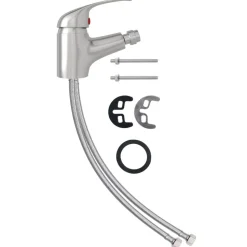 vidaXL blandingsbatteri til bidet 13x12 cm sølvfarvet