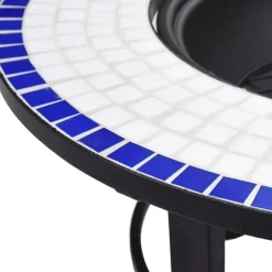 vidaXL bålfad mosaik 68 cm keramik blå og hvid