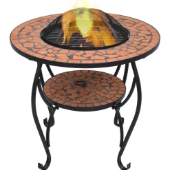vidaXL bålfad mosaik 68 cm keramik terracottafarvet
