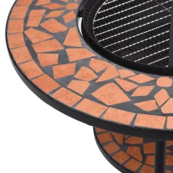 vidaXL bålfad mosaik 68 cm keramik terracottafarvet