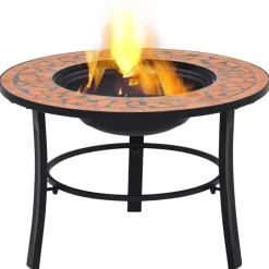 vidaXL bålfad mosaik 68 cm keramik terracottafarvet