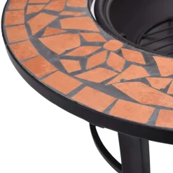 vidaXL bålfad mosaik 68 cm keramik terracottafarvet