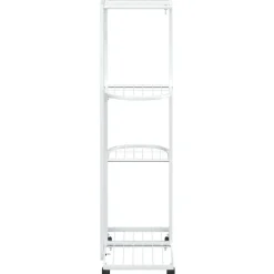 vidaXL blomsterstativ 4 niveauer med hjul 44x23x80 cm jern hvid