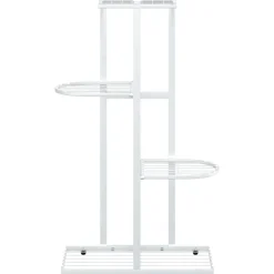 vidaXL blomsterstativ i 4 niveauer 43x22x76 cm metal hvid