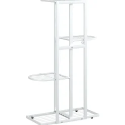 vidaXL blomsterstativ i 4 niveauer 43x22x76 cm metal hvid