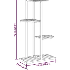 vidaXL blomsterstativ i 4 niveauer 43x22x76 cm metal hvid