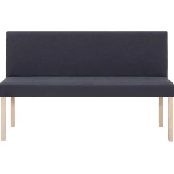 vidaXL bænk 139,5 cm polyester mørkegrå