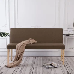 vidaXL bænk 139,5 cm polyester brun