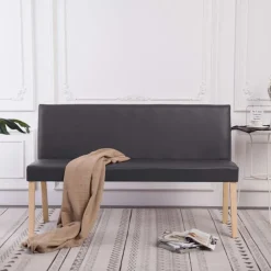 vidaXL bænk i kunstlæder 139,5 cm grå