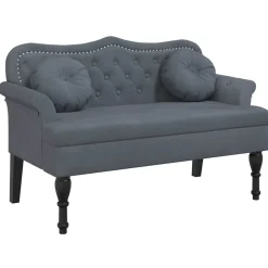 vidaXL bænk med hynder mørkegrå 120,5x65x75 cm fløjl