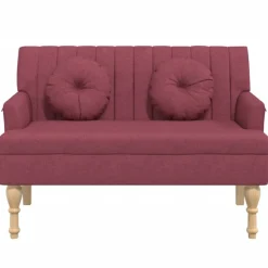 vidaXL bænk med hynder 113x64,5x75,5 cm stof vinrød