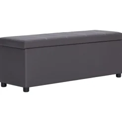 vidaXL bænk med opbevaringsrum 116 cm kunstlæder grå