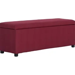 vidaXL bænk med opbevaringsrum 116 cm polyester rødvinsfarvet