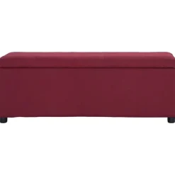vidaXL bænk med opbevaringsrum 116 cm polyester rødvinsfarvet