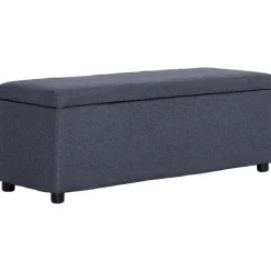 vidaXL bænk med opbevaringsrum 116 cm polyester mørkegrå