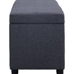 vidaXL bænk med opbevaringsrum 116 cm polyester mørkegrå