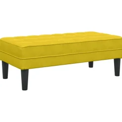 vidaXL bænk med pude Gul 113 x 57 x 39 cm Fløjl