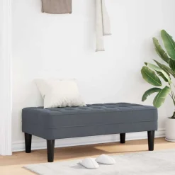 vidaXL bænk med pude Mørkegrå 113 x 57 x 39 cm Fløjl