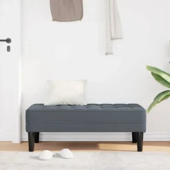 vidaXL bænk med pude Mørkegrå 113 x 57 x 39 cm Fløjl