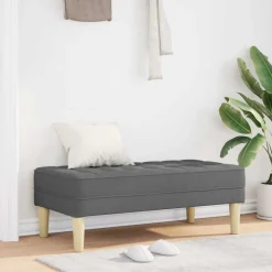 vidaXL bænk med pude Mørkegrå 113 x 57 x 39 cm Stof