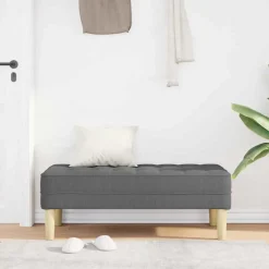 vidaXL bænk med pude Mørkegrå 113 x 57 x 39 cm Stof