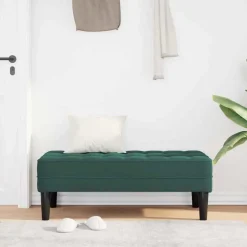 vidaXL bænk med pude Mørkegrøn 113 x 57 x 39 cm Fløjl