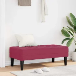 vidaXL bænk med pude Vinrød 113 x 57 x 39 cm Fløjl