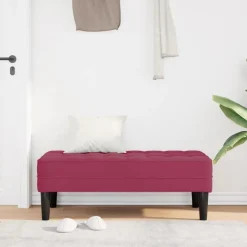 vidaXL bænk med pude Vinrød 113 x 57 x 39 cm Fløjl
