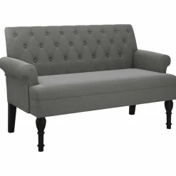 vidaXL bænk med ryglæn mørkegrå 120x62x75,5 cm stof